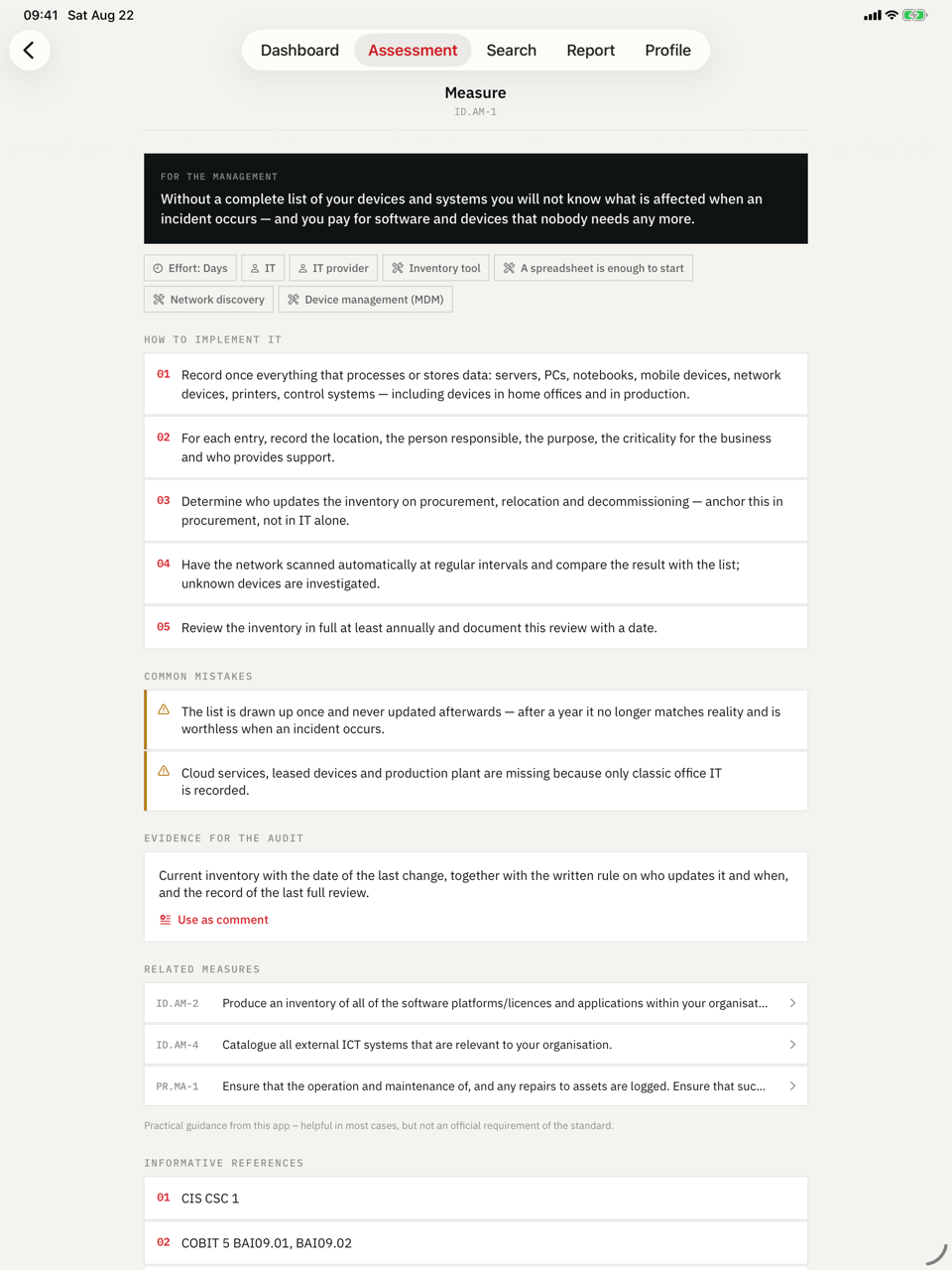 IKT-Minimalstandard on iPad — Steps, common mistakes, effort, and the audit evidence.