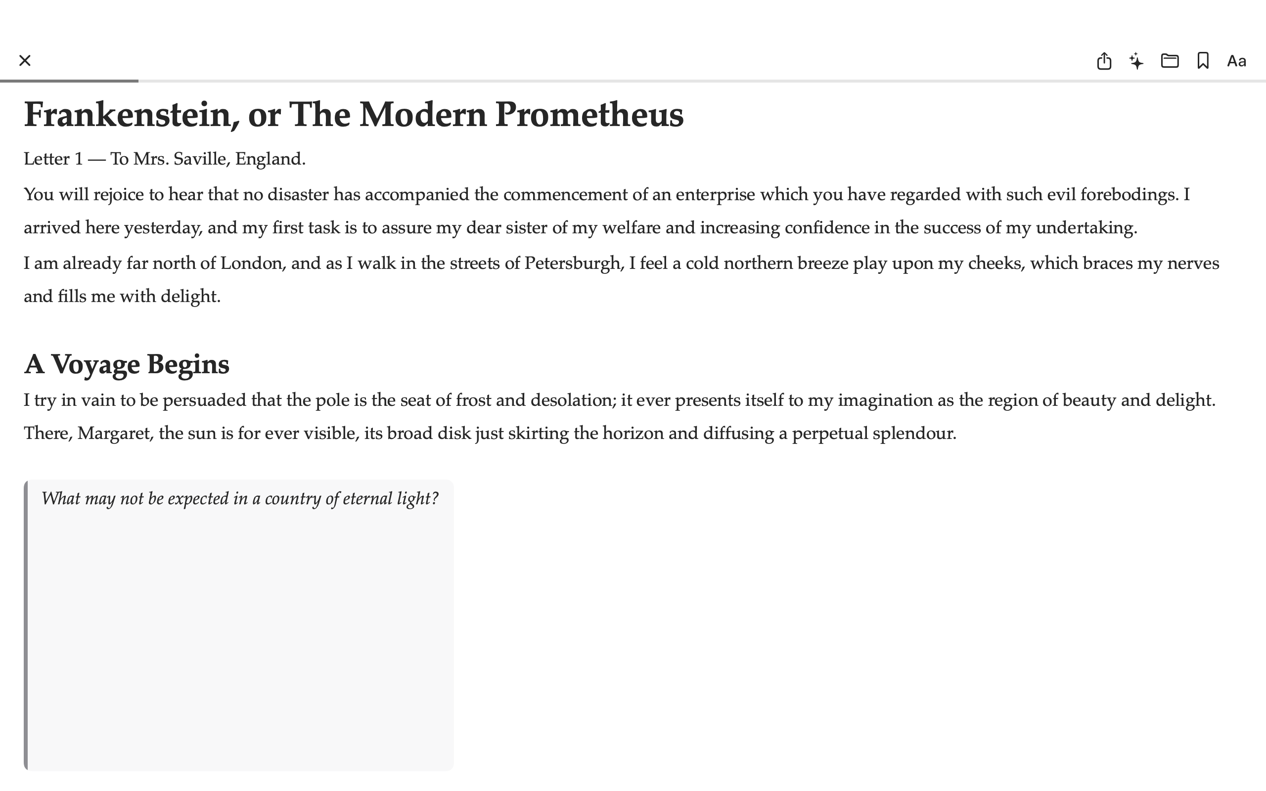 Read on macOS displaying a Project Gutenberg eBook