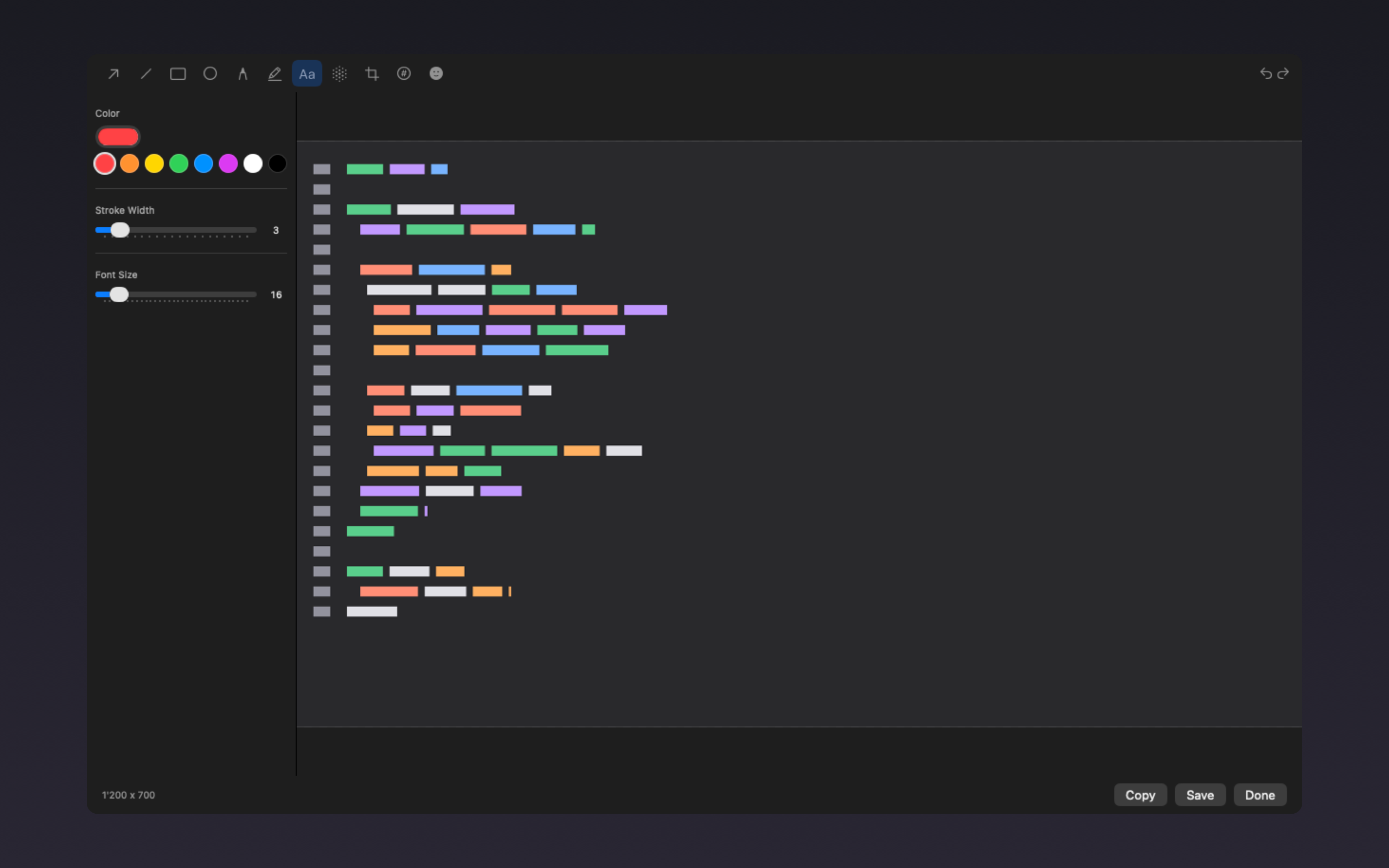 Screenshotli full editor with a captured screenshot being annotated.